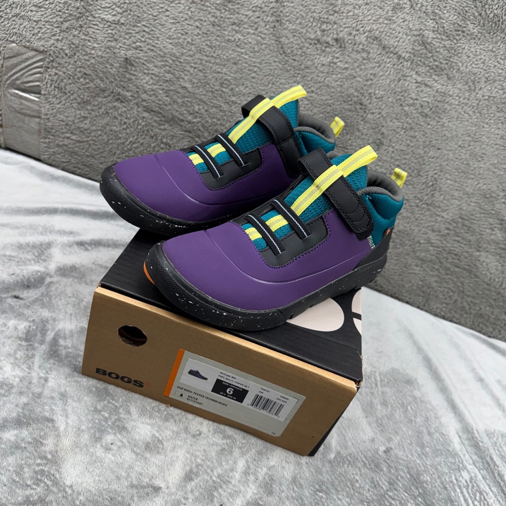 Bogs Skyline Mid Kids Size‎ 6 Purple Multi New Waterproof Sneakers Boots 73061K